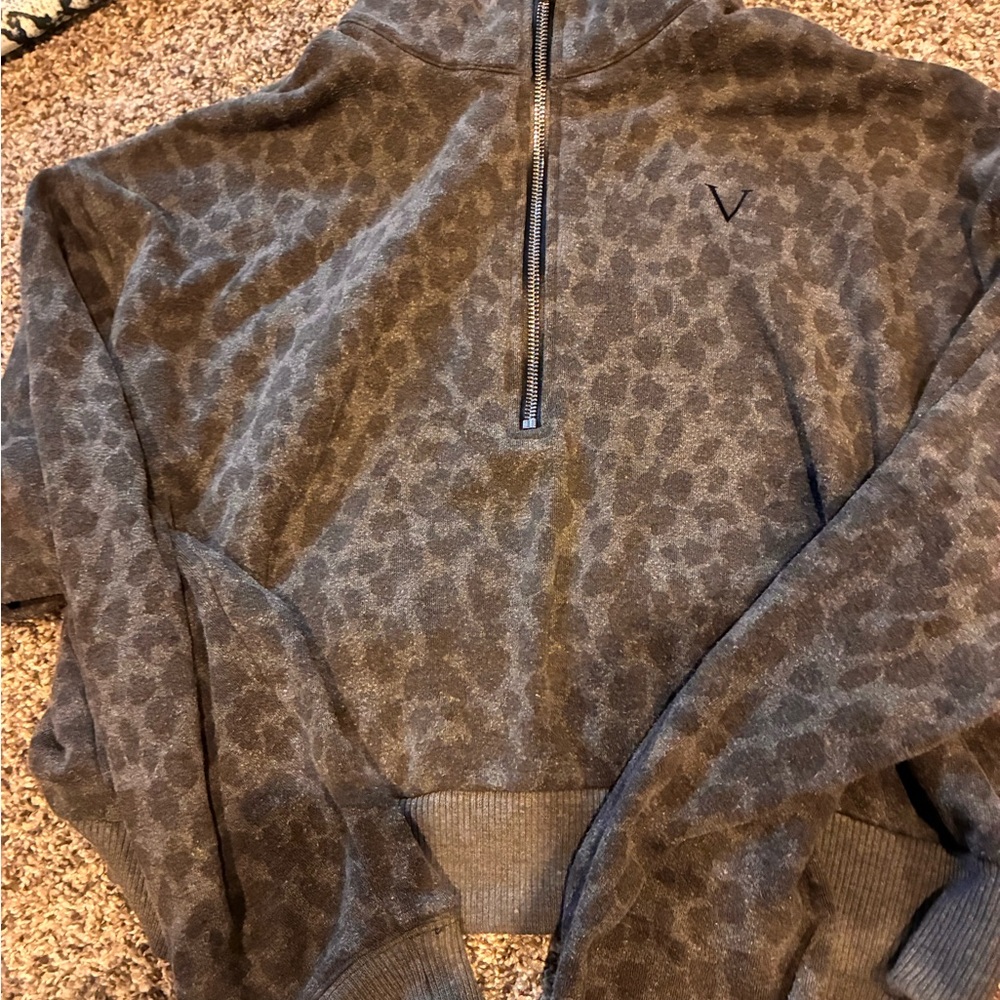 Victoria's Secret Leopard Print Zip-Up Sweater